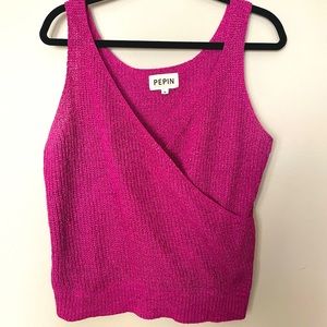 Knit wrap tank top